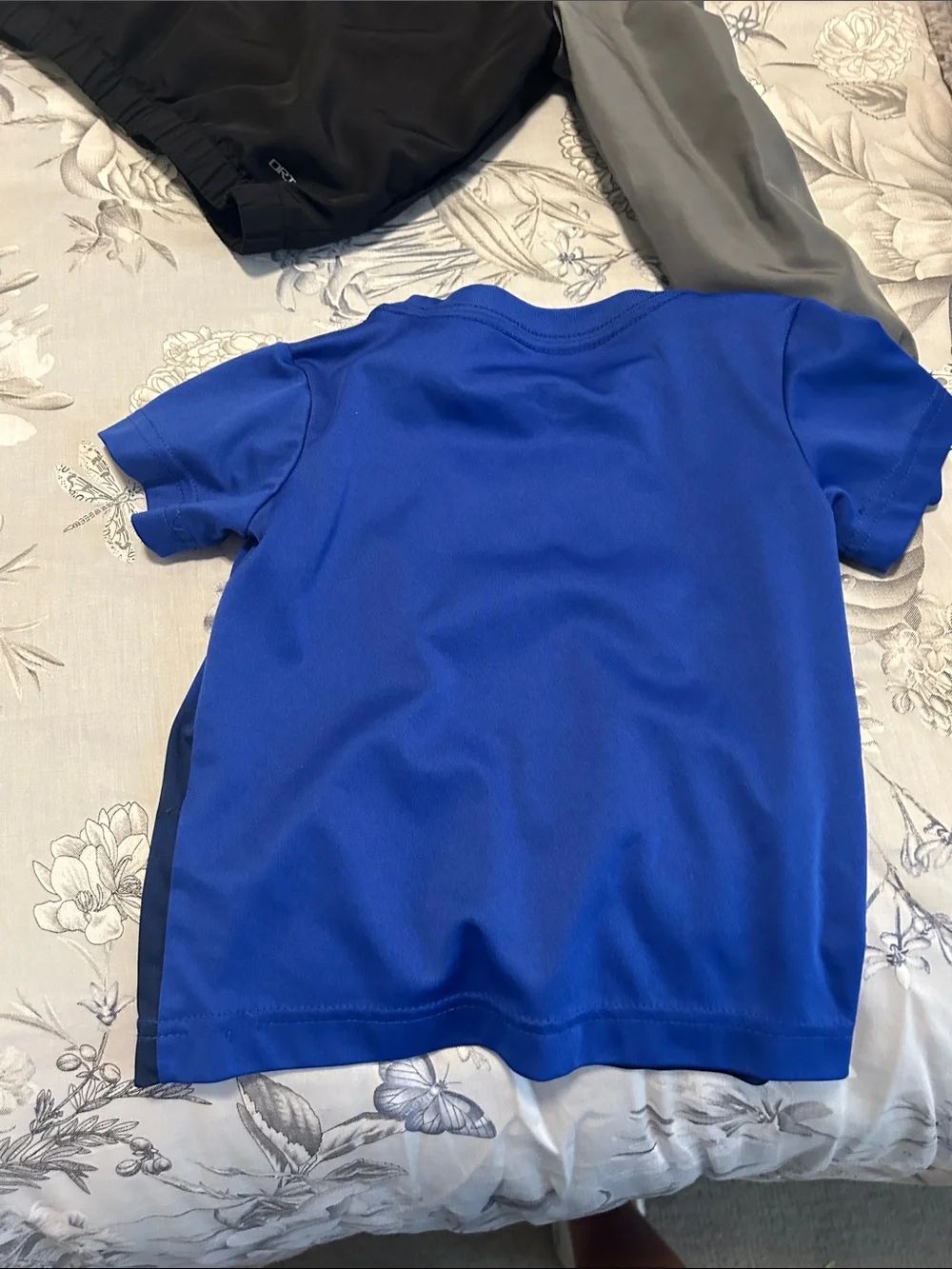 Nike Royal Blue Short Sleeve Tee with White Swoosh & grey windbreaker 2T